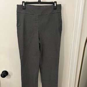 Hilary Radley Women’s Pull-on Stretch Pants Black White Checked Size M NWOT